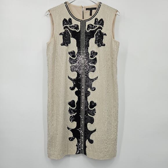 BCBG Maxazaria Geri Sequin Dress Black and White Size‎ Medium - Picture 3 of 10
